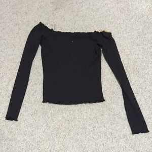 Better Be Black Ribbed Knit Top